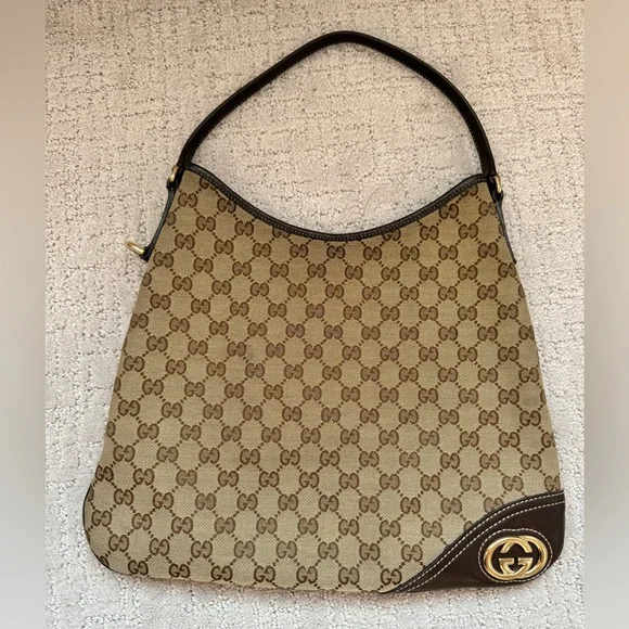 Vintage Gucci Medium Canvas Hobo Bag - Picture 1 of 12